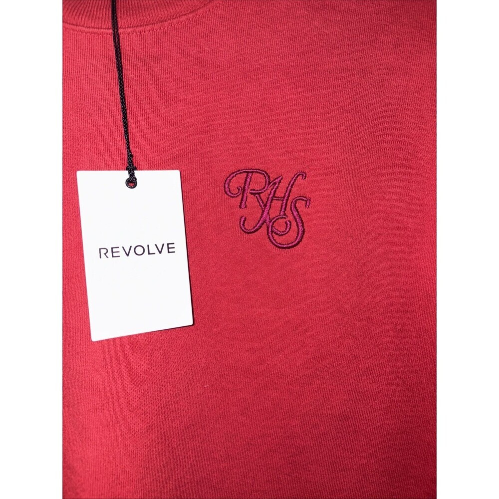 New Revolve RVLV RED SWEATSHIRT  EMBROIDERED RHS MEDIUM NEW WITH TAGS - Picture 2 of 9